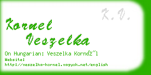 kornel veszelka business card